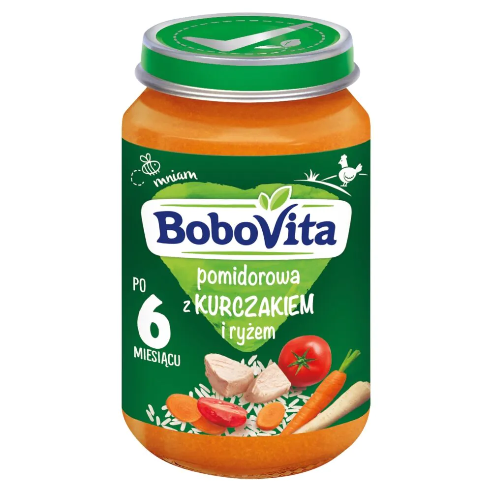 Bobovita pomidorų sriuba su vištiena ir ryžiais po 6 mėnesių