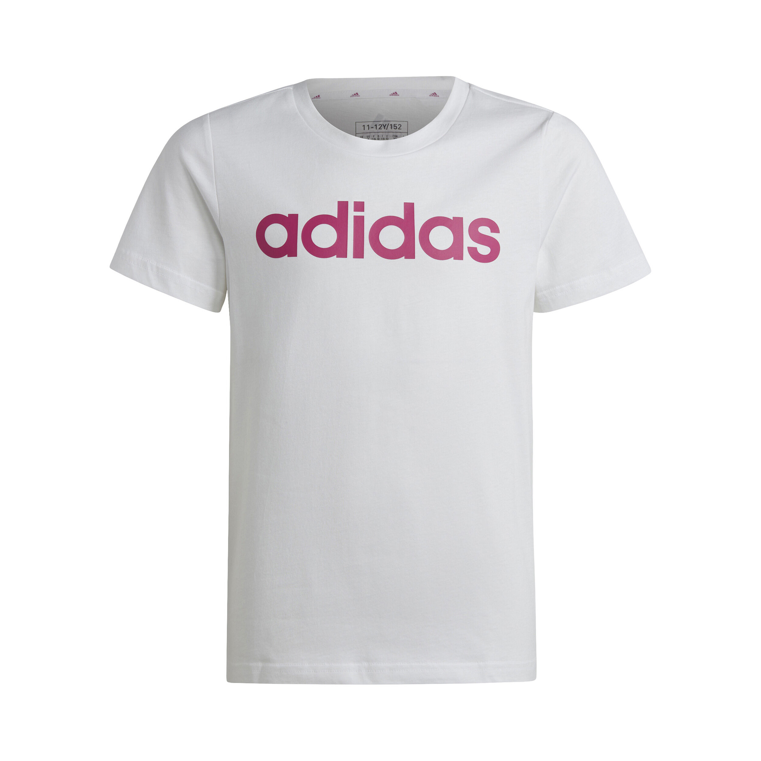 Linear Logo Cotton Slim Fit T-Shirt Mädchen - Weiß, Pink