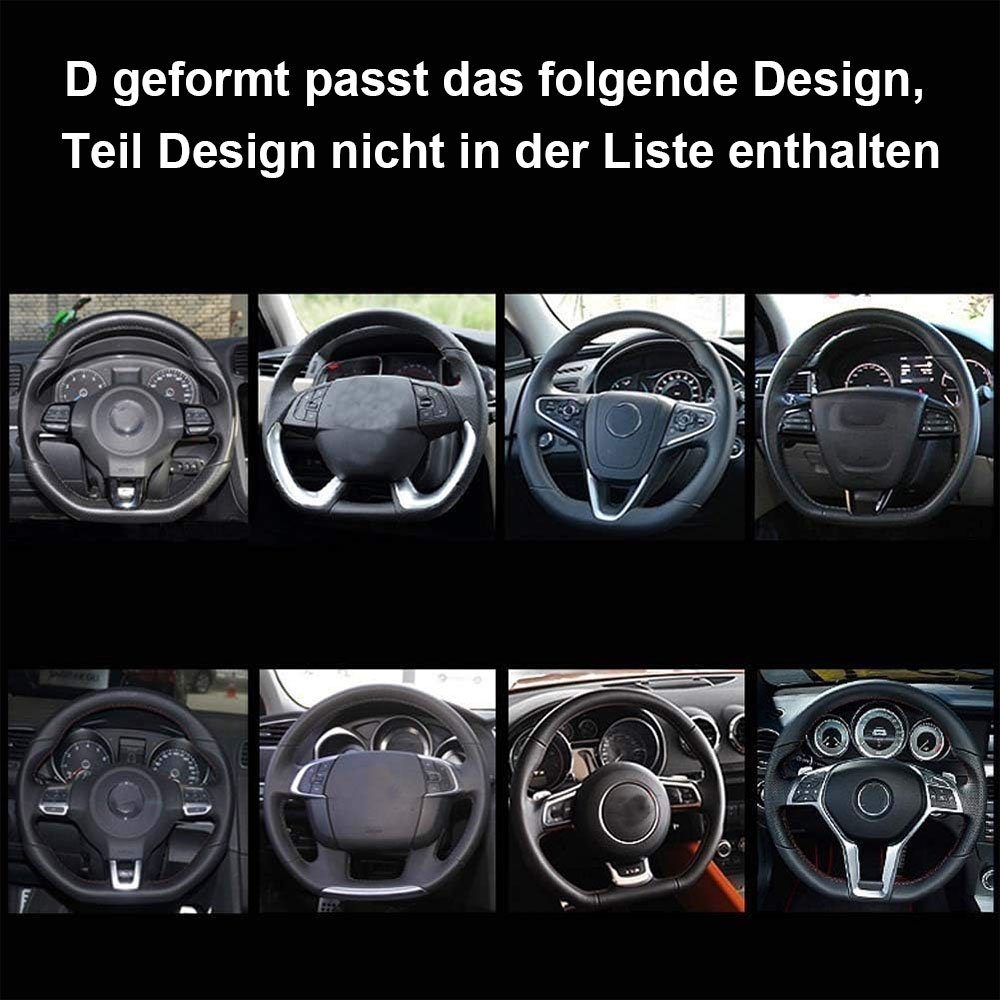 TUABUR Lenkradbezug Lenkradabdeckung D-Form, 38cm (15)