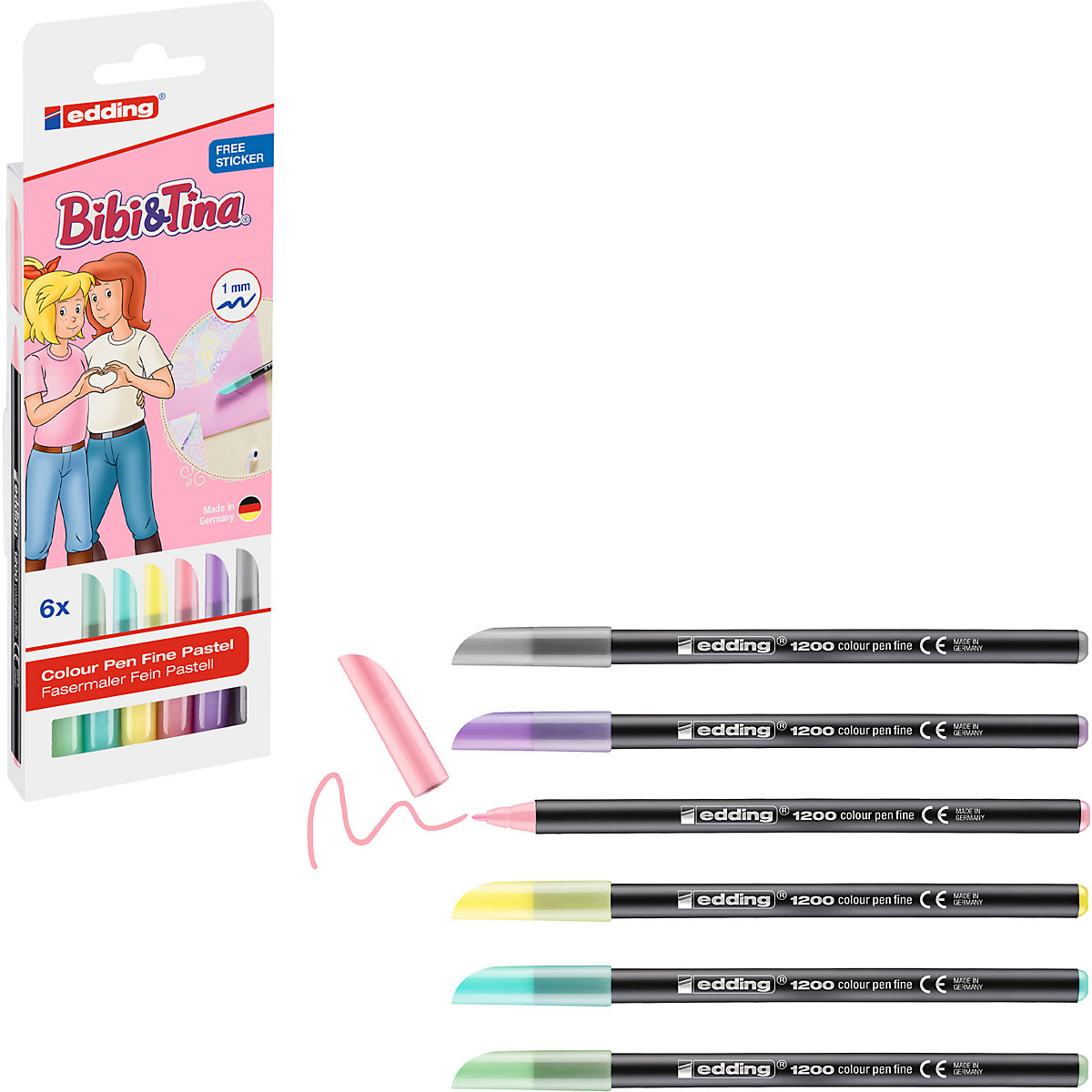 Fasermaler edding 1200 Bibi & Tina®, 6 Farben