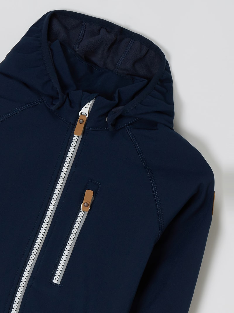 Softshell-Jacke mit abnehmbarer Kapuze Modell 'Vantti' - wasserabweisend in marineblau