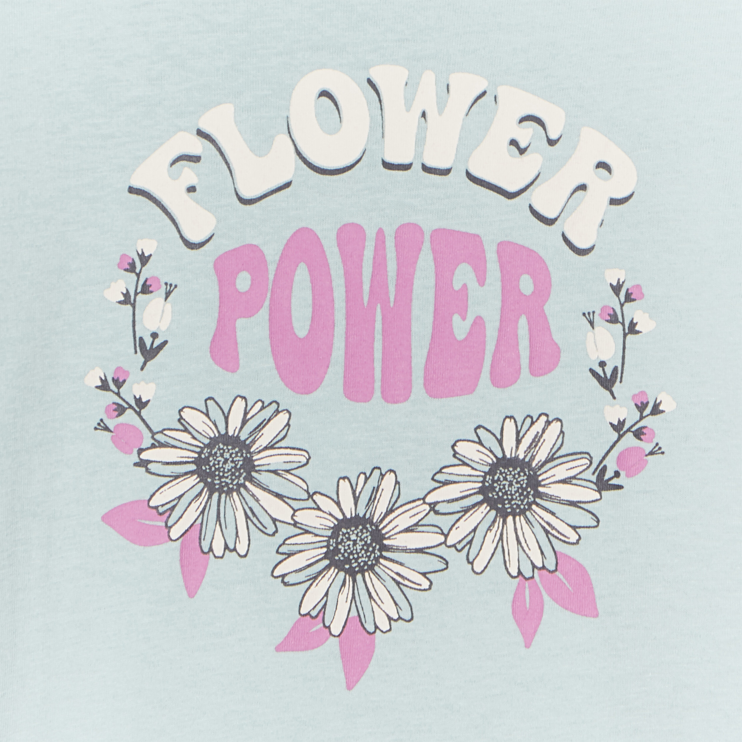 T-shirt col rond manches longues coton bleu gris fille | La Halle