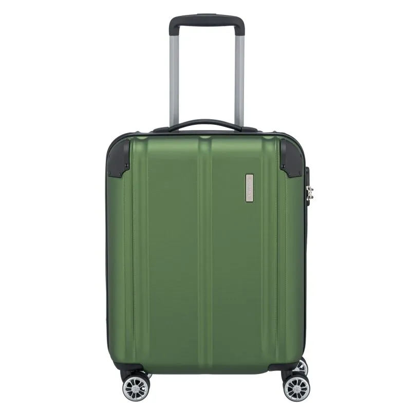 Travelite CITY Trolley S (55cm) mit 4 Rollen (erweiterbar) - Grün