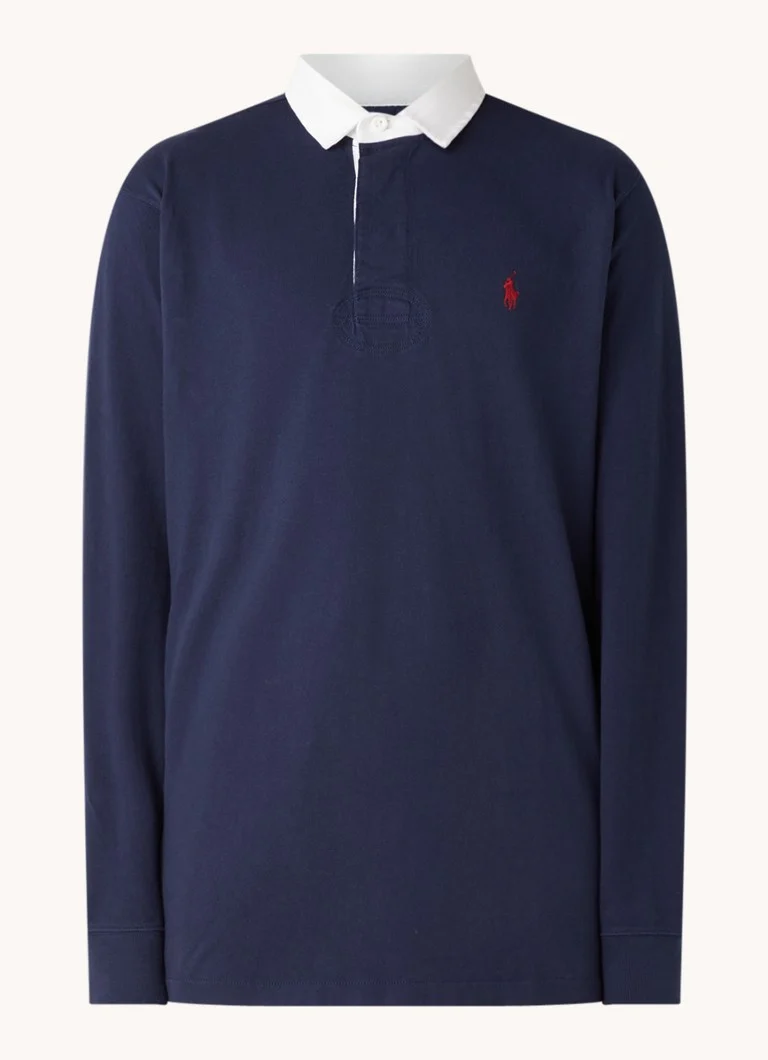 Tricou polo cu mânecă lungă din bumbac, de la Ralph Lauren, cu croială slim fit
