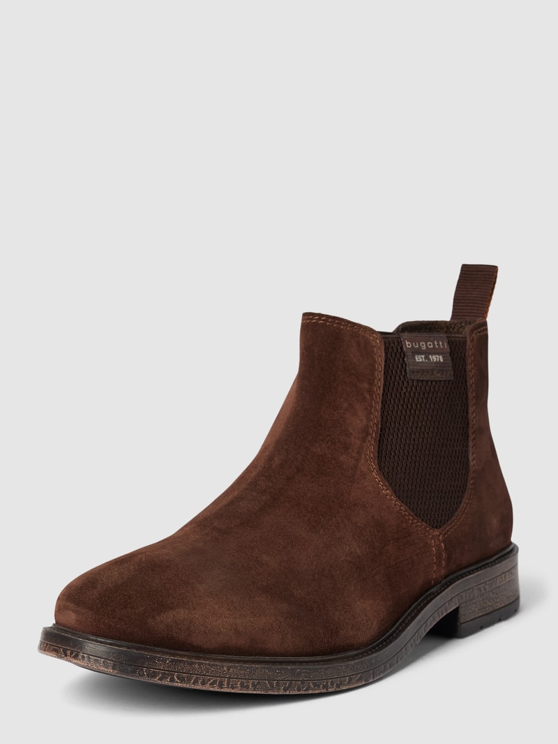 Chelsea Boots mit Label-Details Modell 'Ladano' in dunkelbraun