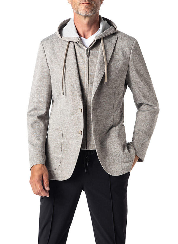 BOGGI MILANO, Sakko, Jersey, taupe meliert