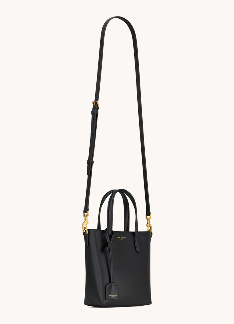 Bolsa Saint Laurent Shopping Mini em pele de vitelo com alça de ombro removível.