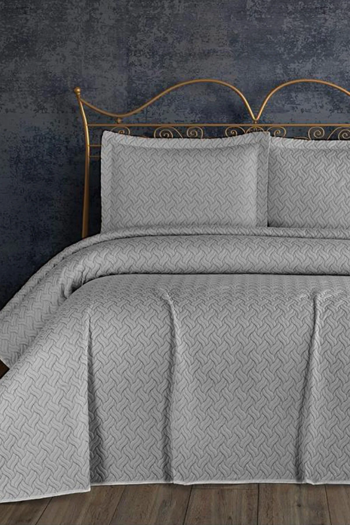 Çeyiz Diyarı  Selin Tagesdecke für Einzelbett, Grau
