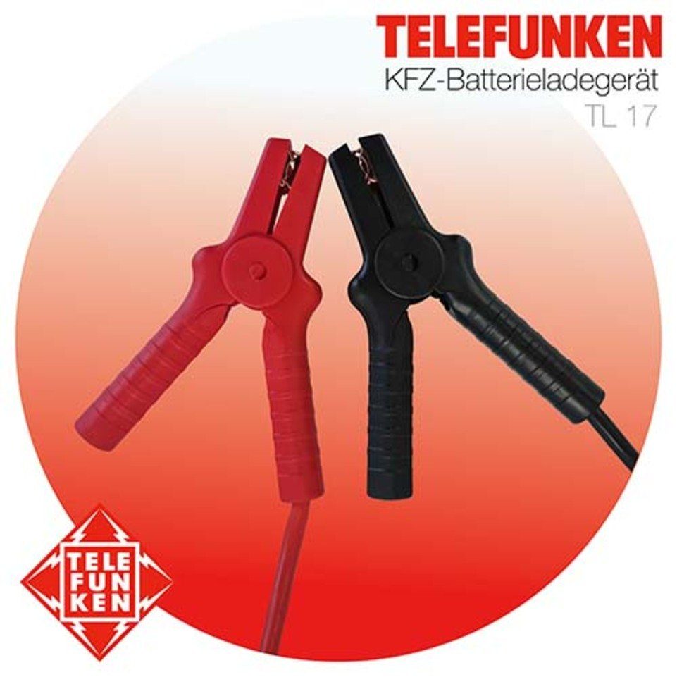 Telefunken Telefunken KFZ-Batterieladegerät TL 17 Autobatterie-Ladegerät (2,61 mA, Schutz gegen Kurzschluss Überlastung, autom. Batterietyperkennung)