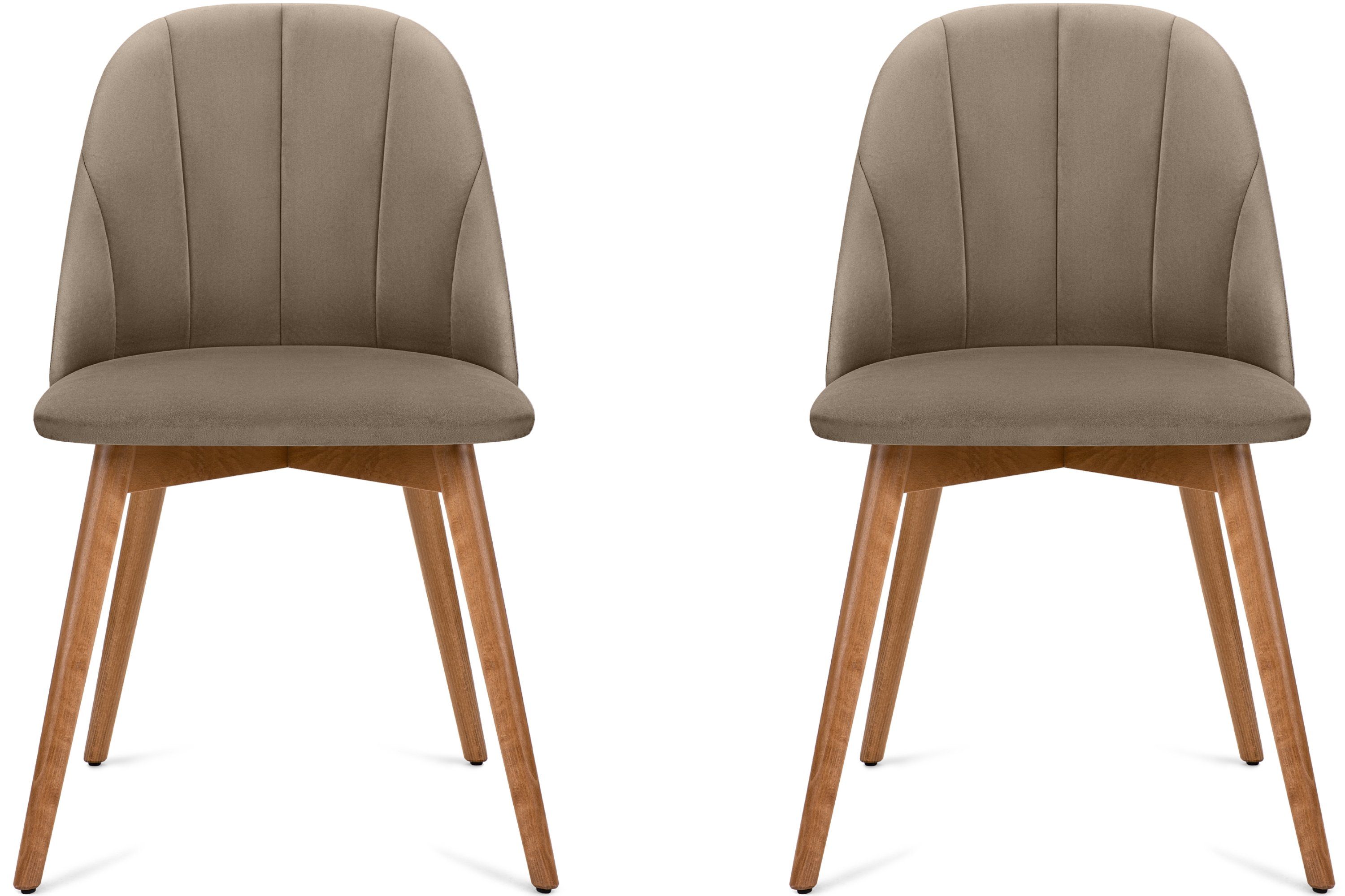 Konsimo Polsterstuhl BAKERI Esstischstühl Küchenstühl Wohnzimmerstühl Esszimmer Stühl (Esszimmerstühl, 2 St), Gestell aus Massivholz, Velours-Sitz