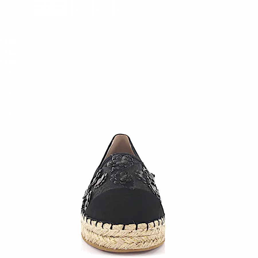 Elie Saab - Espadrilles Blumenmuster schwarz - schwarz