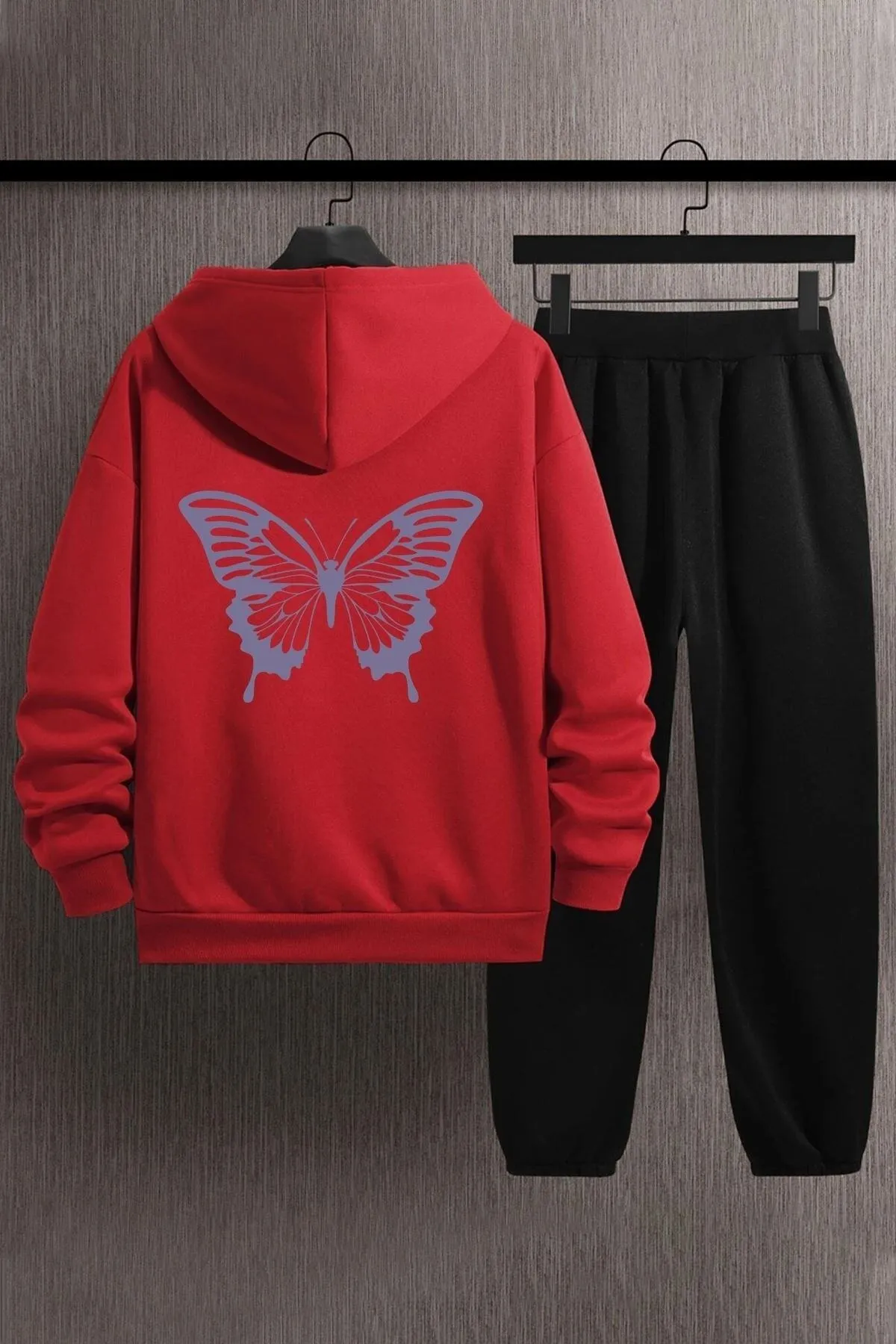 uyguntarz  Unisex-Trainingsanzug-Set mit Schmetterlingsdruck