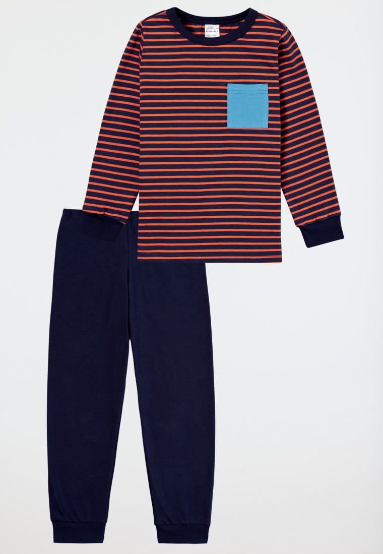 Schlafanzug lang Ringel dunkelblau - Boys World