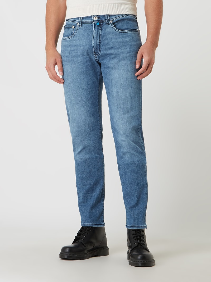 Tapered Fit Jeans mit Stretch-Anteil Modell 'Lyon' - 'Futureflex' in jeans