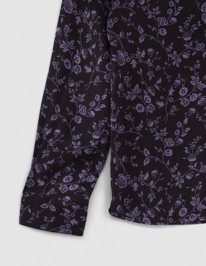 Chemise violet et noir LENZING™ ECOVERO™ fleurs garçon
