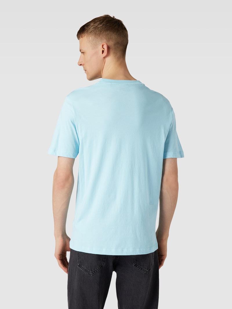 T-Shirt mit Label-Print Modell 'Tee' in hellblau