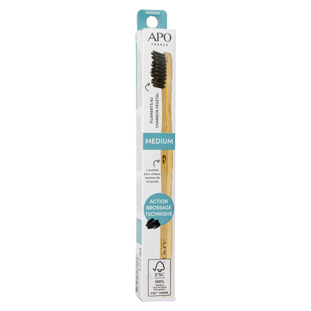 APO France BROSSE À DENTS BAMBOU ADULTE MEDIUM Brosse à Dents