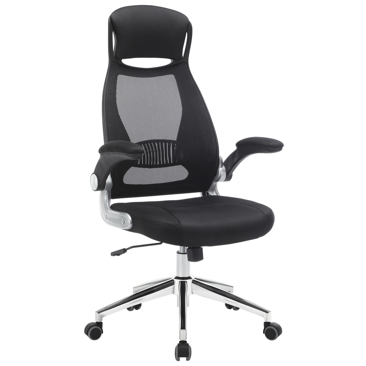 Songmics Bürostuhl, Schwarz, 64x55x(116-126)cm