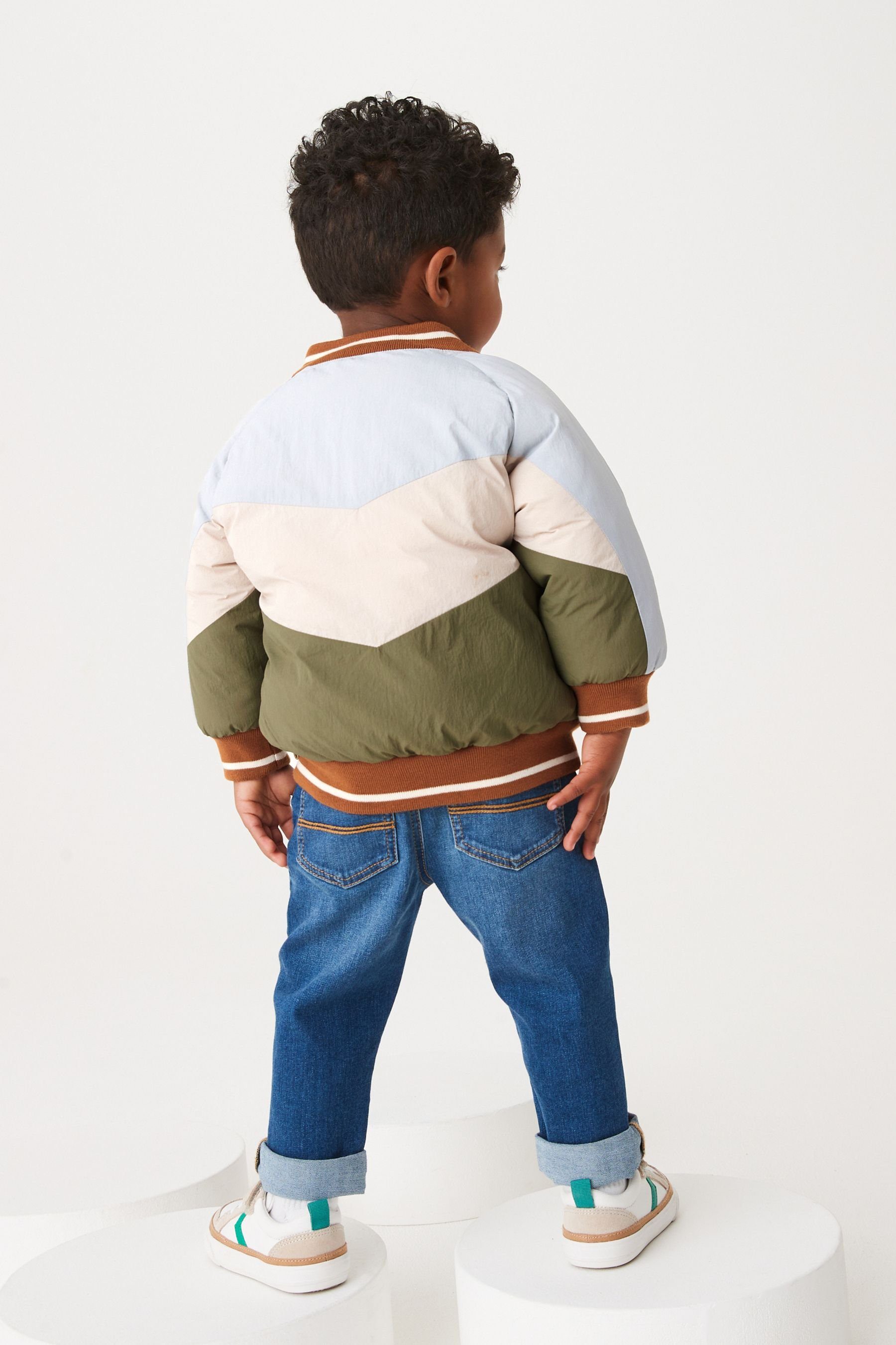Next Strickjacke Blouson mit Zickzackmuster (1-tlg)