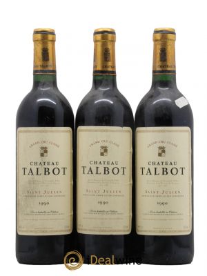 Château Talbot 4ème Grand Cru Classé  1990 - Lot de 3 Bouteilles