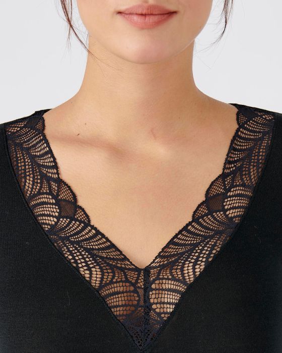 T-shirt manches longues dentelle, invisible Thermolactyl