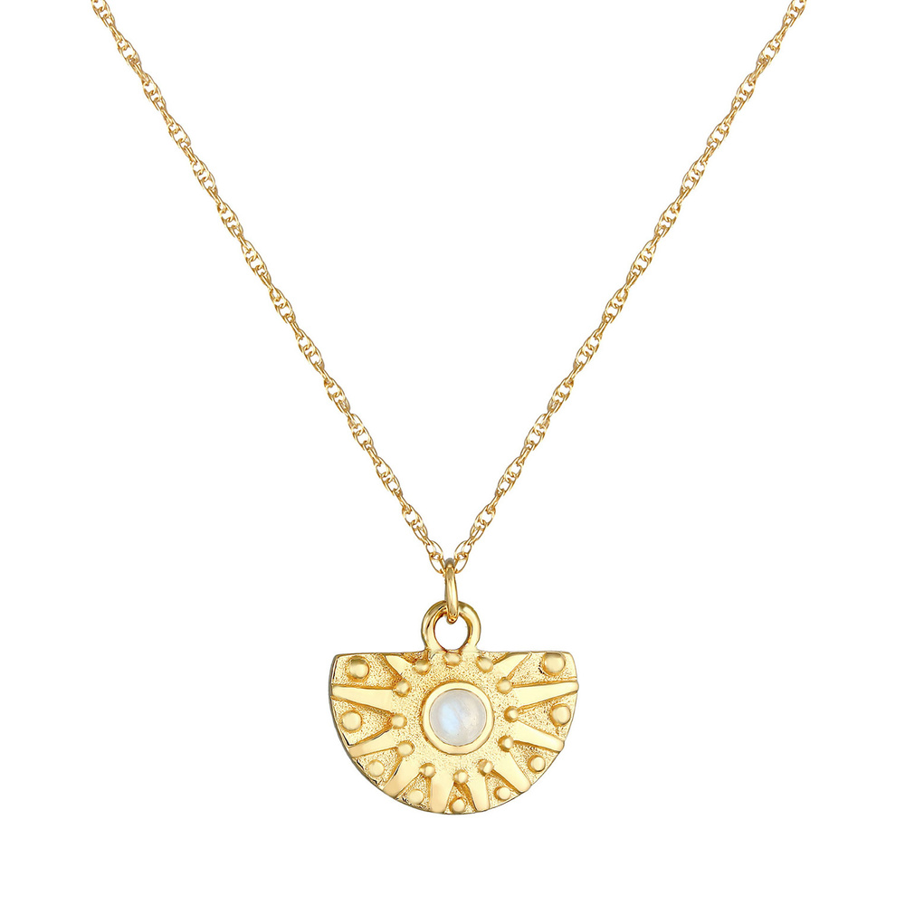 Elli PREMIUM Elli PREMIUM Collier Pendentif soleil pour femme pièce de monnaie tendance vintag collier
