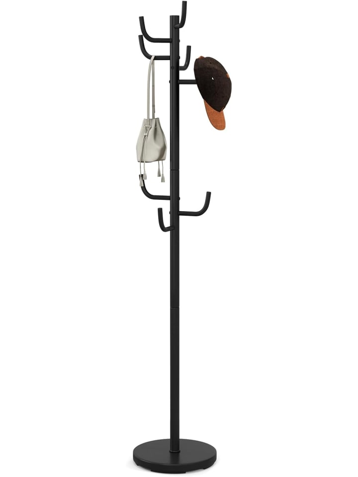 COSTWAY Garderobenständer mit 8 Haken 175cm in Schwarz günstig kaufen onesize