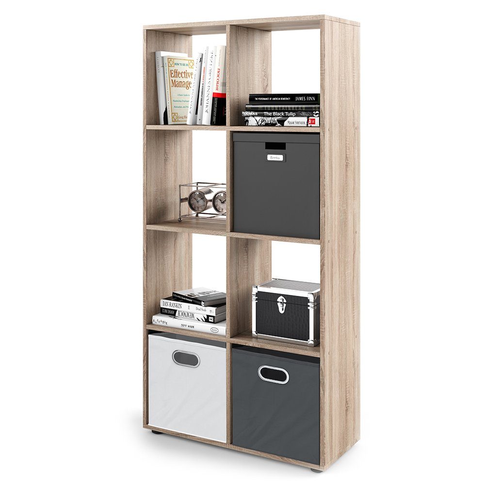 Vicco Raumteiler Bücherregal Standregal SCUTUM 8 Fächer Braun