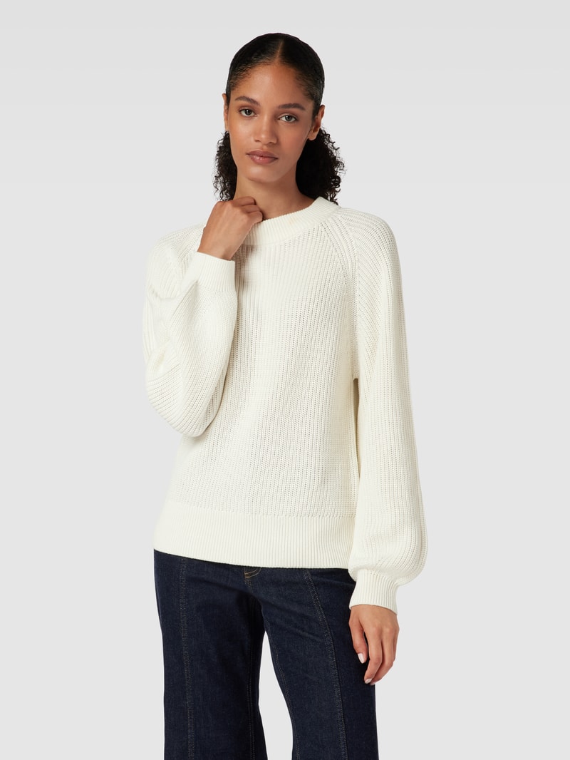 Strickpullover mit Ballonärmeln in offwhite