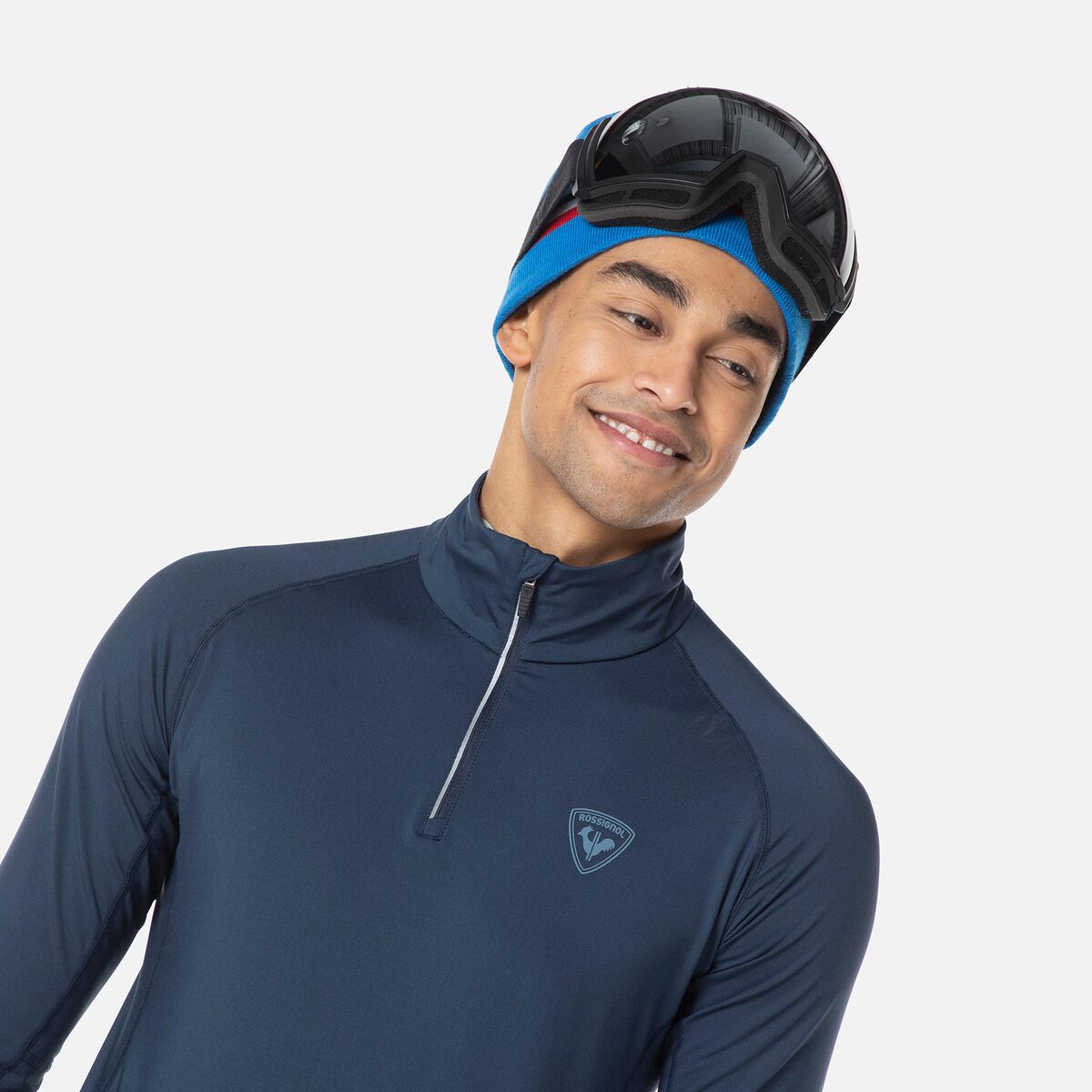 Herren-Baselayer-Oberteil mit halbem Reißverschluss