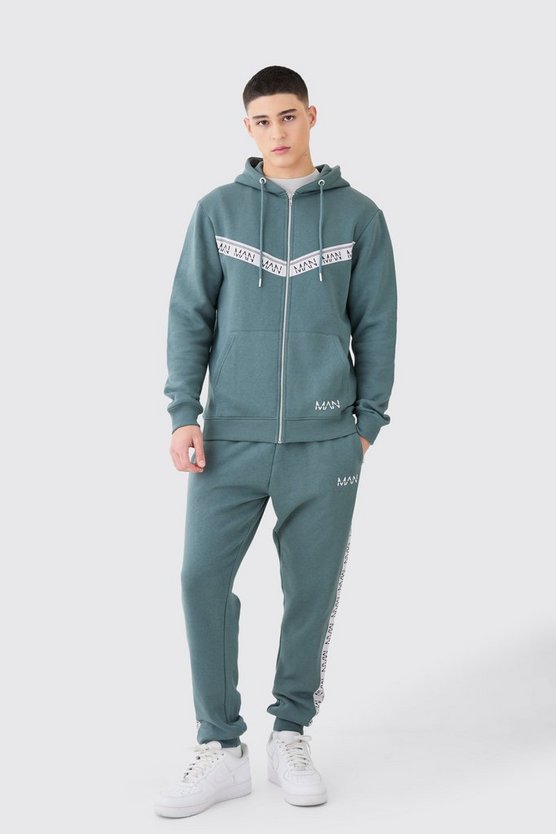 Man Slim-Fit Trainingsanzug mit Reißverschluss und Detail