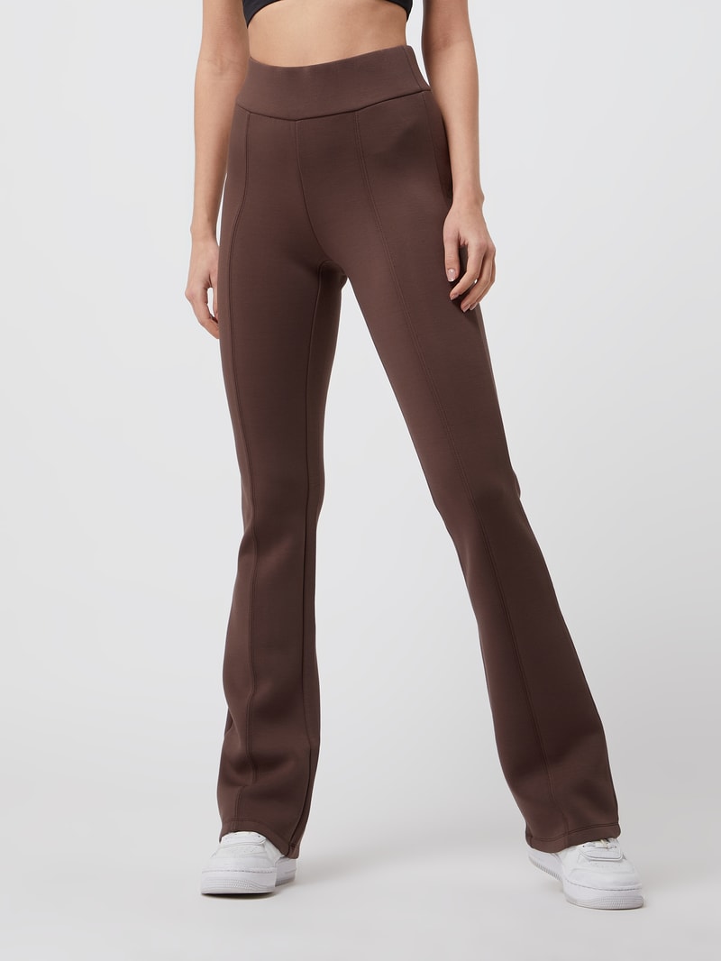 Flared Leggings aus Scuba in schokobraun