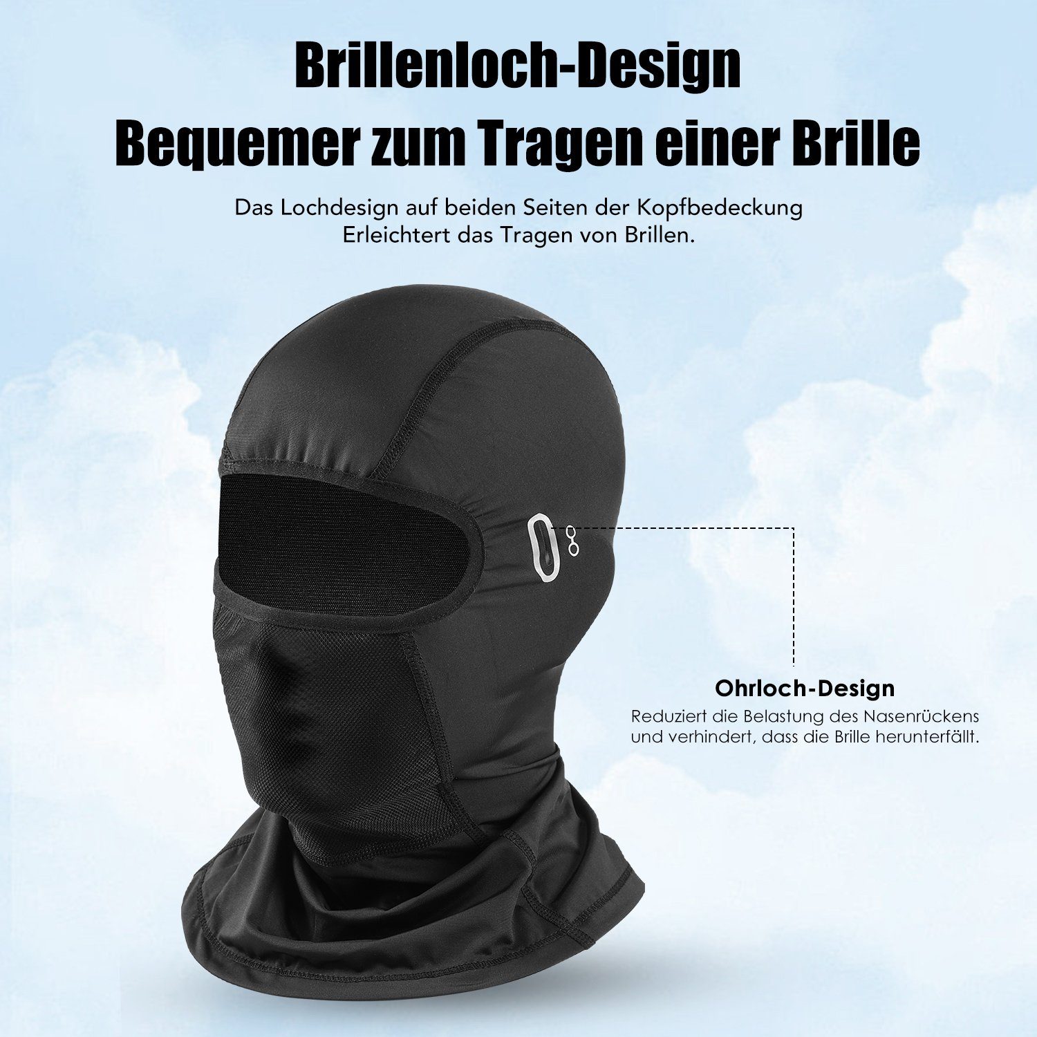 LETGOSPT Sturmhaube Sturmhaube Atmungsaktiv Gesichtshaube sturmmaske Winter Skimaske fahrradmütze Balaclava Motorrad für Herren und Damen Einheitsgröße