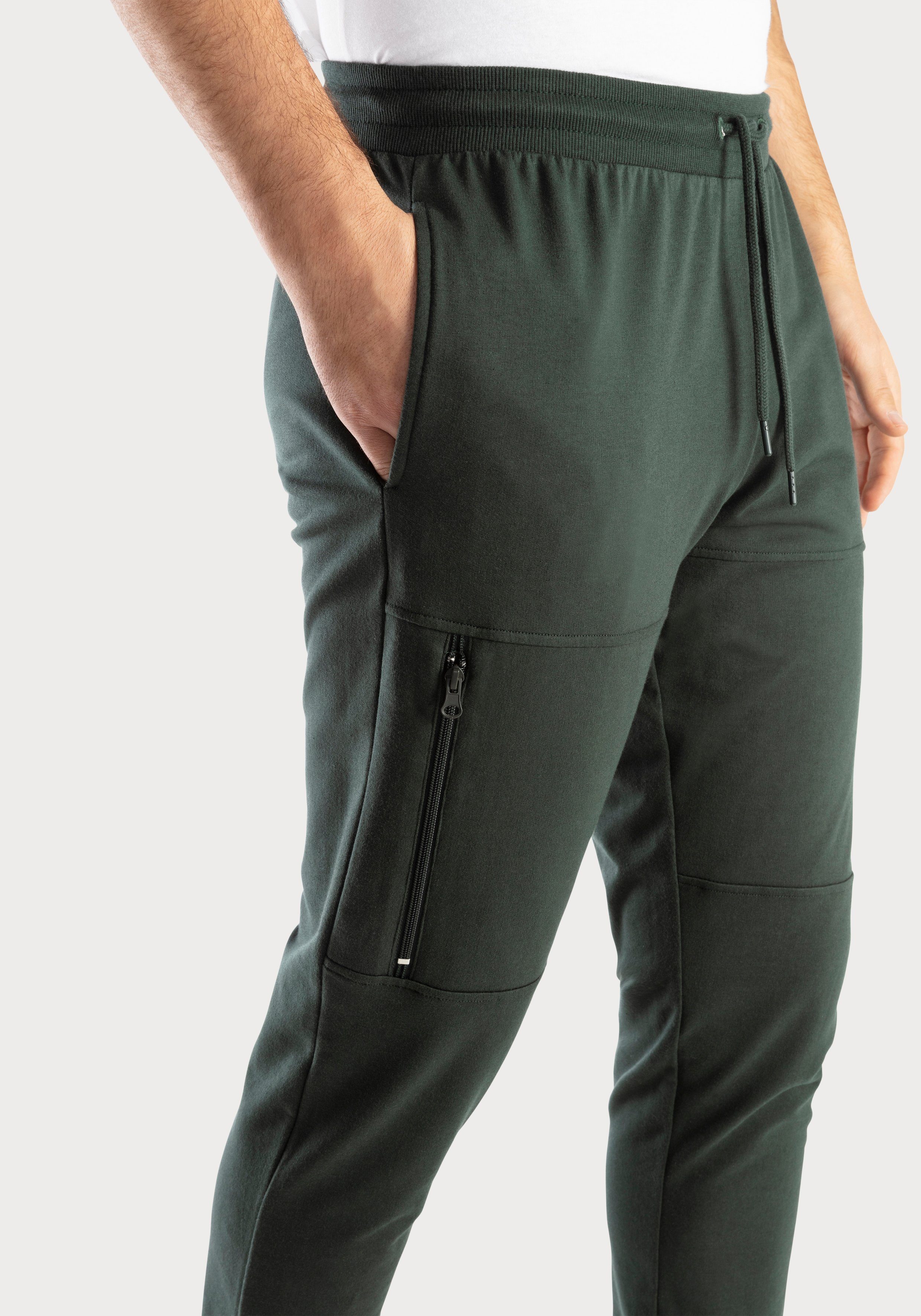 Bruno Banani Sweathose mit Reißverschlusstasche und Teilungsnähten