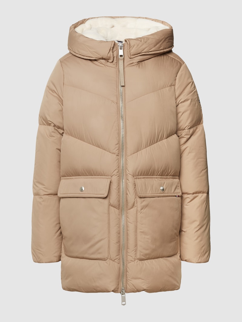 Steppjacke mit Label-Stitching Modell 'SORONA' in beige