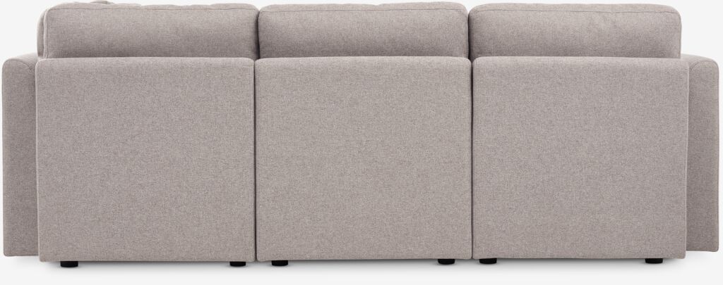 OKSBY sofamodul. OKSBY sofasentermodul med sengetøybeholder, sandfarget stoff.