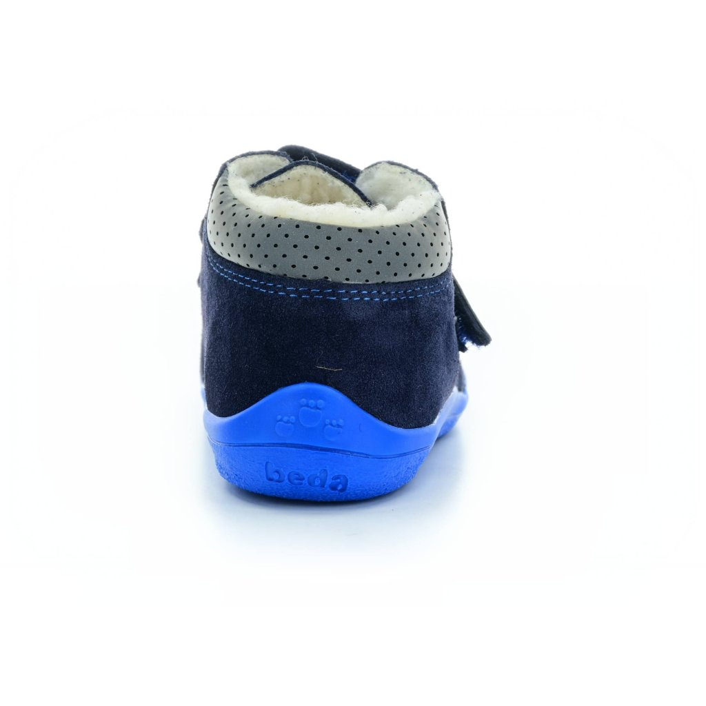 Beda Daniel mit Membran und Hinterkappe (BF 0001/MK/OP) dunkelblaue Winterbarfußschuhe