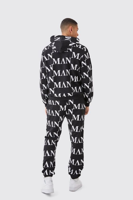 Man Roman Trainingsanzug mit Print und Kapuze