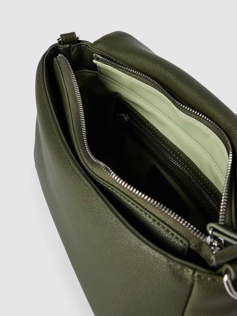 Clutch in Leder-Optik mit Steppnähten Modell 'COLD' in khaki