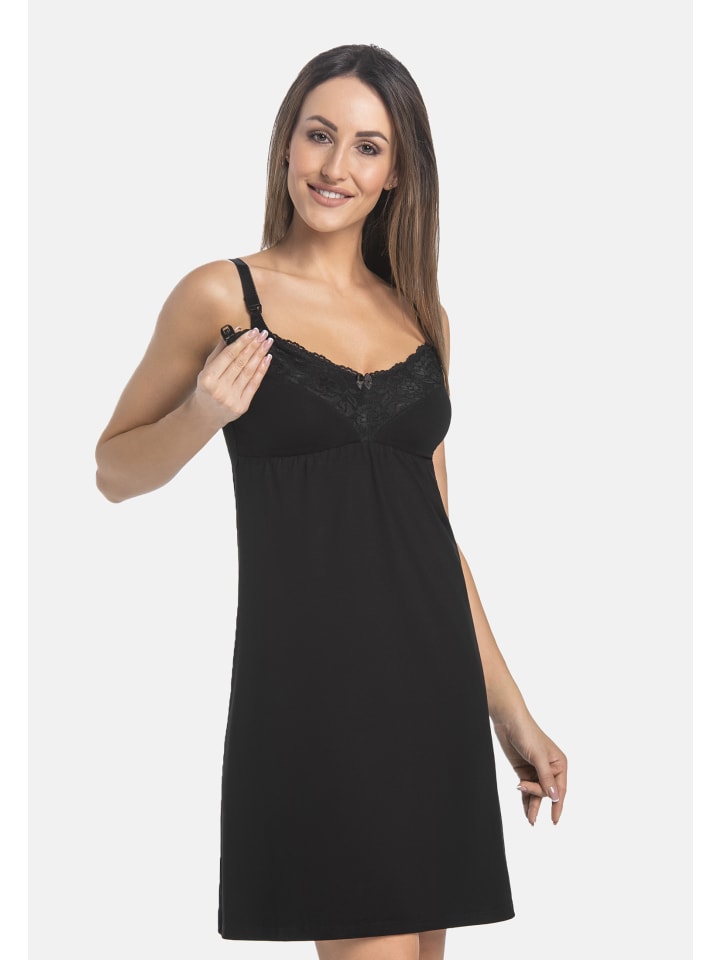 Teyli Umstandsnachthemd Mommy in schwarz günstig kaufen