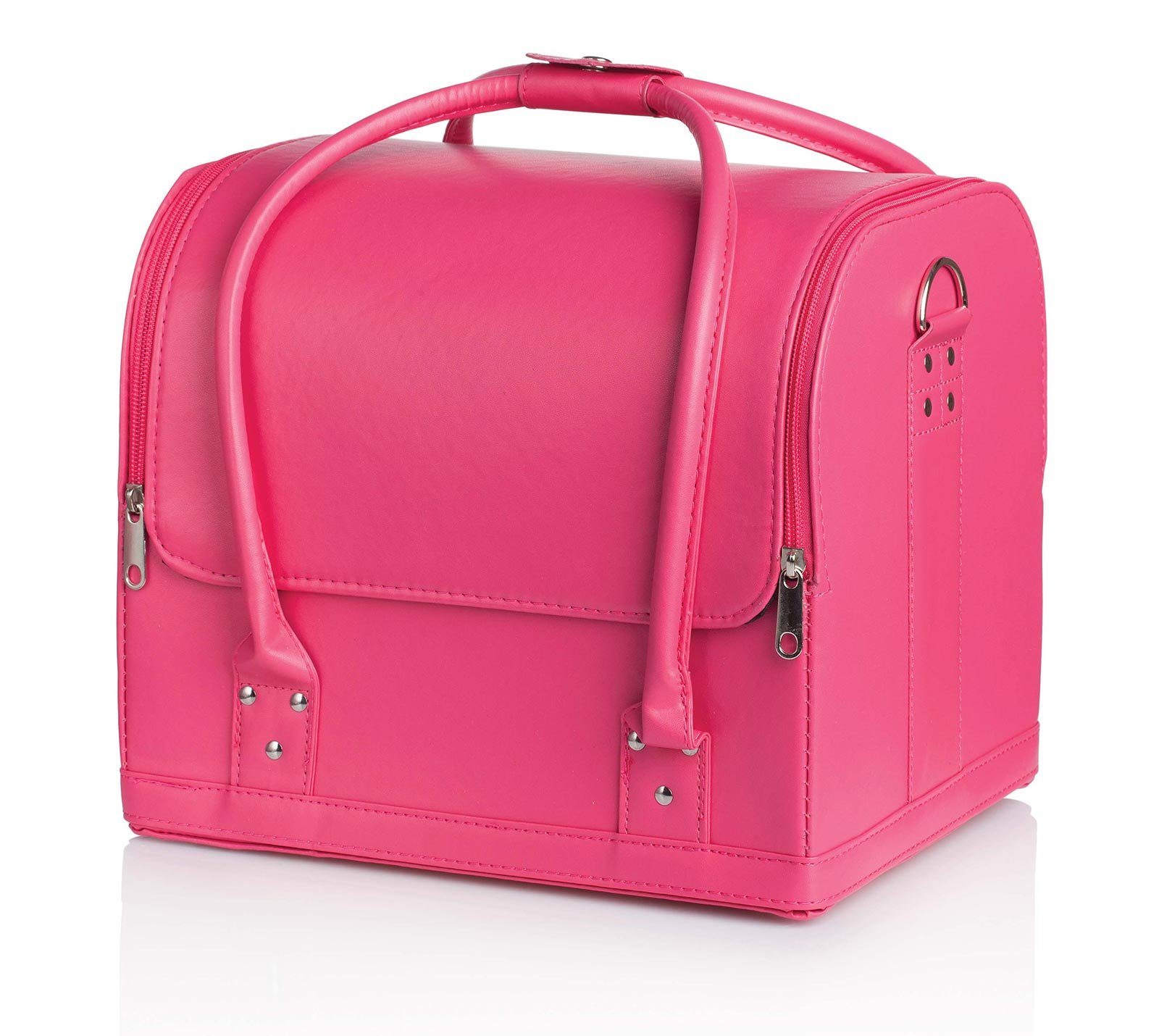 Kosmetex Kosmetikkoffer 30x24x25 cm Damen Werkzeugtasche aus Eco-Leder