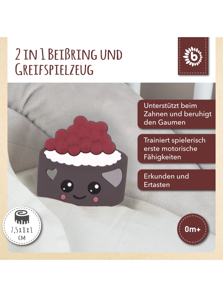 Bieco Spielwaren Beißring Silikon Torte - ab Geburt in Braun günstig kaufen onesize