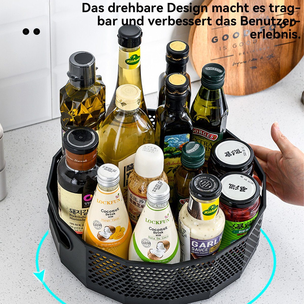 Welikera Gewürzregal Gewürzregal Drehteller,2PCS Drehtablett Organizer,30x10cm