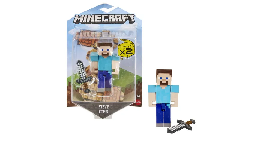 Minecraft Craft-A-Block Figuren aus dem Sortiment, authentischer Charakter aus dem Videospiel, 1 Stück, sortiert