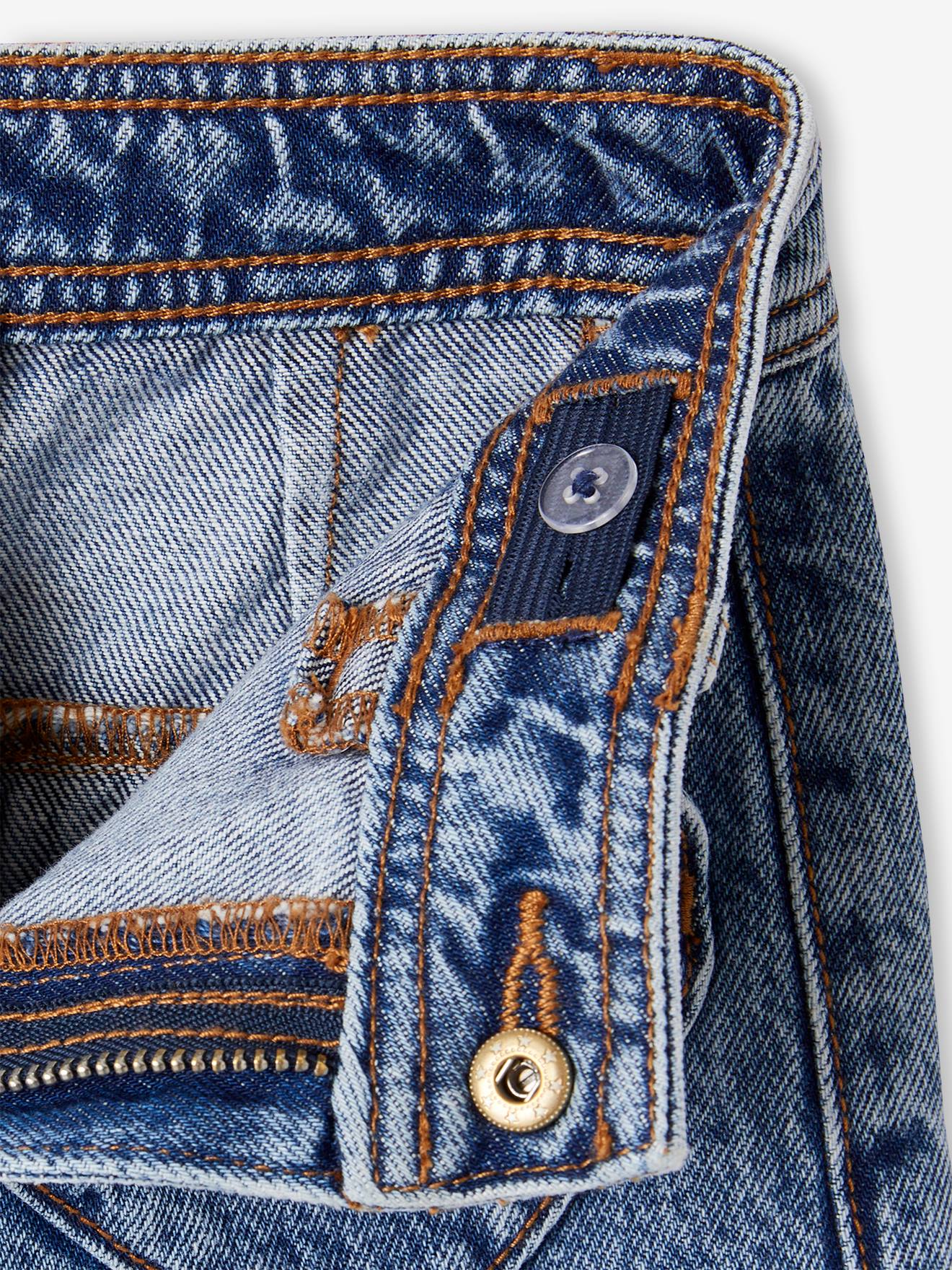 Vertbaudet Weite Mädchen 3/4-Hose - blau gestreift