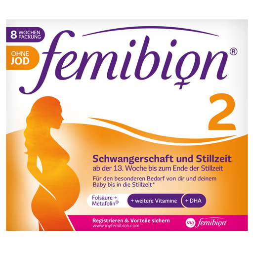 FEMIBION 2 Schwangerschaft Stillzeit ohne Jod Kpg.  2X60 St  Kombipackung