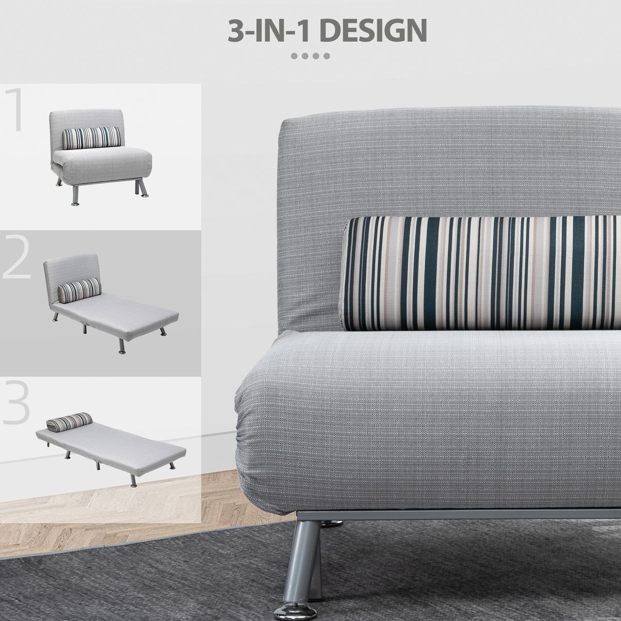 HOMCOM Klappbett Schlafsessel Gästebett Schlafsofa Faltmatratze Bett