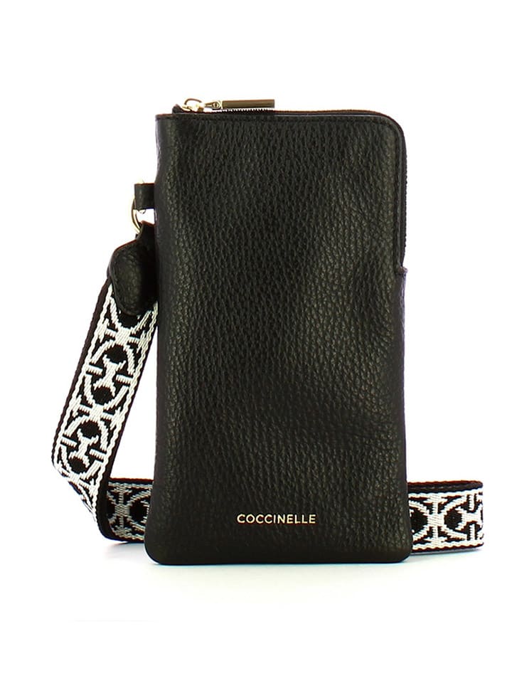 COCCINELLE Leder-Handytasche in Schwarz - (B)10 x (H)18 x (T)2 cm günstig kaufen onesize