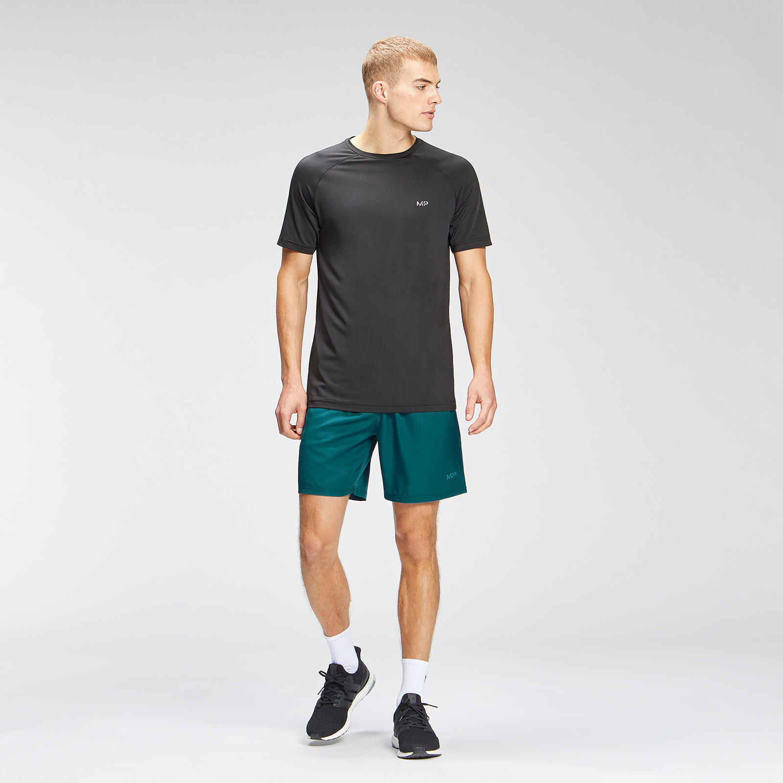 Short à imprimé répétitif MP Graphic Training pour hommes – Bleu sarcelle foncé