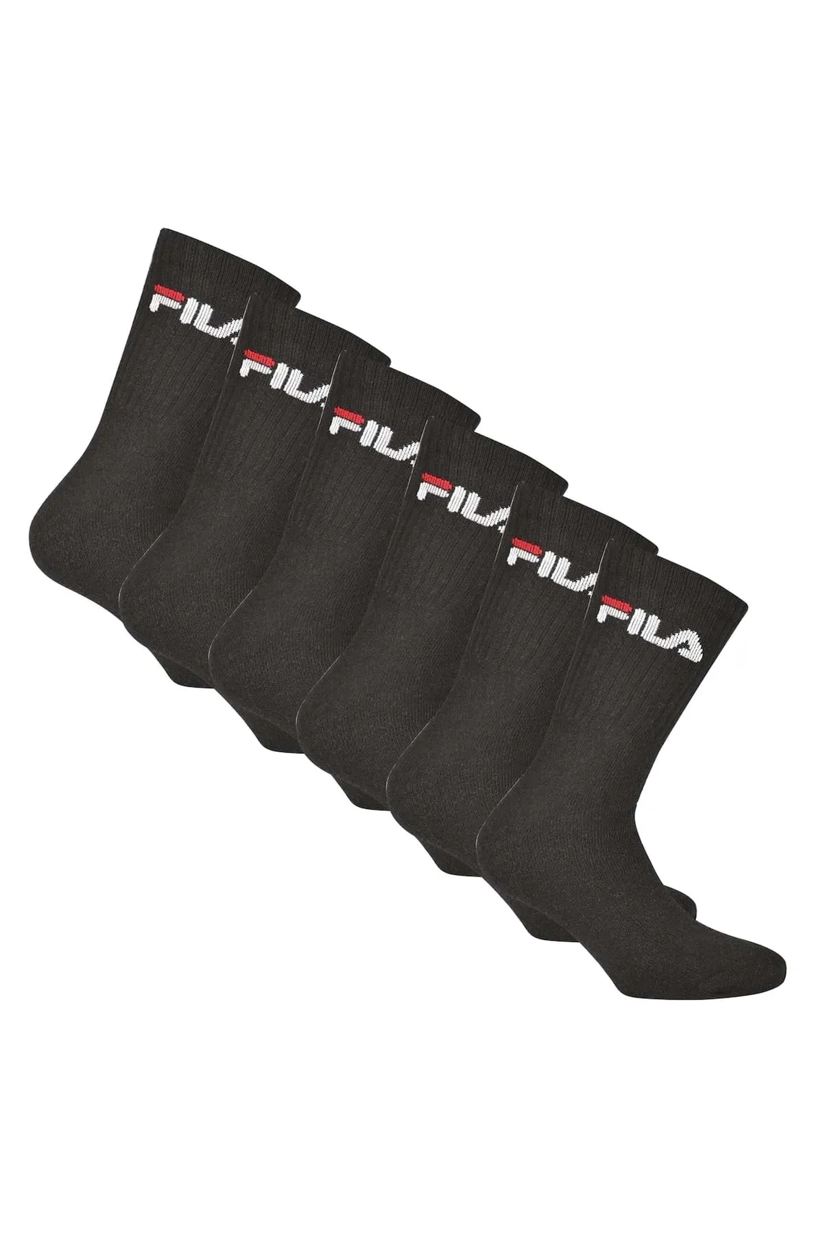 FILA  Unisex Socken, 6er Pack – Crew Socks, Frottee, Tennis, Sport (2x 3 Paar)